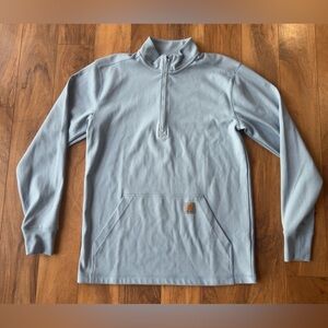 Carhartt Men’s Relaxed Fit Heavyweight Long Sleeve Thermal 1/2 Zip, Blue Medium